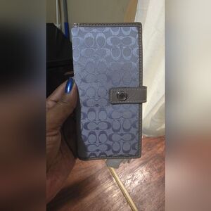 Slim Lilac Coach Patterned Wallet
